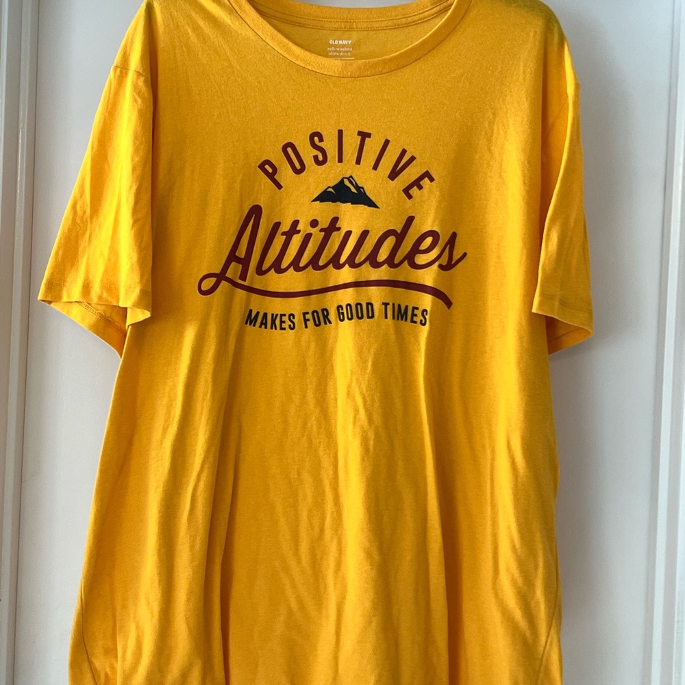 Old Navy Men’s 2x Yellow Positive Attitudes Tee